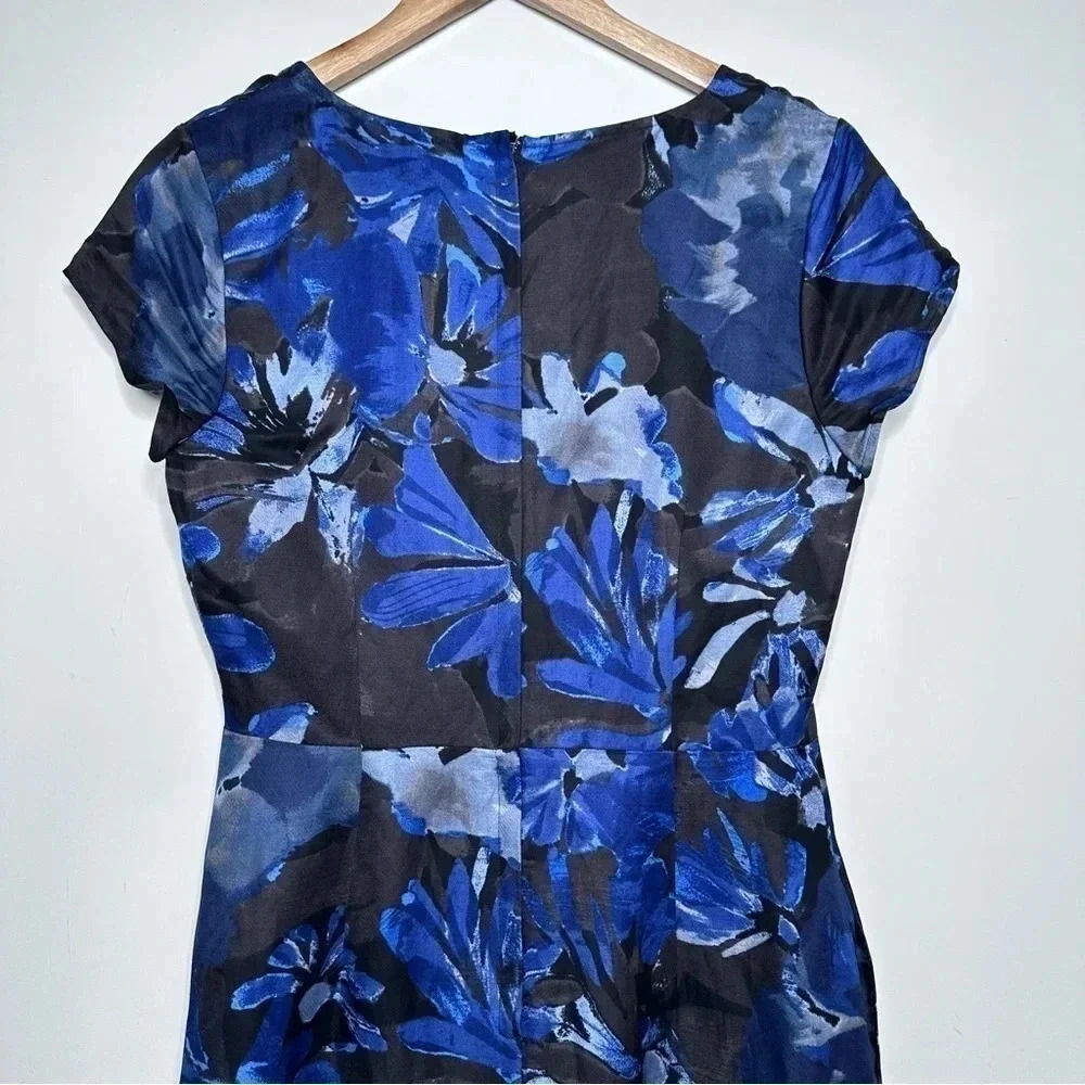 Banana Republic Mad Men Collection Blue Begonia Dress Size 4 - Picture 9 of 16